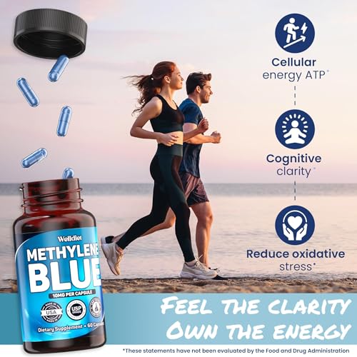 60-count bottle packaging for Welldiet Methylene Blue