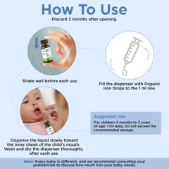 Iron drops suitable for ages 4 months to 3 years
