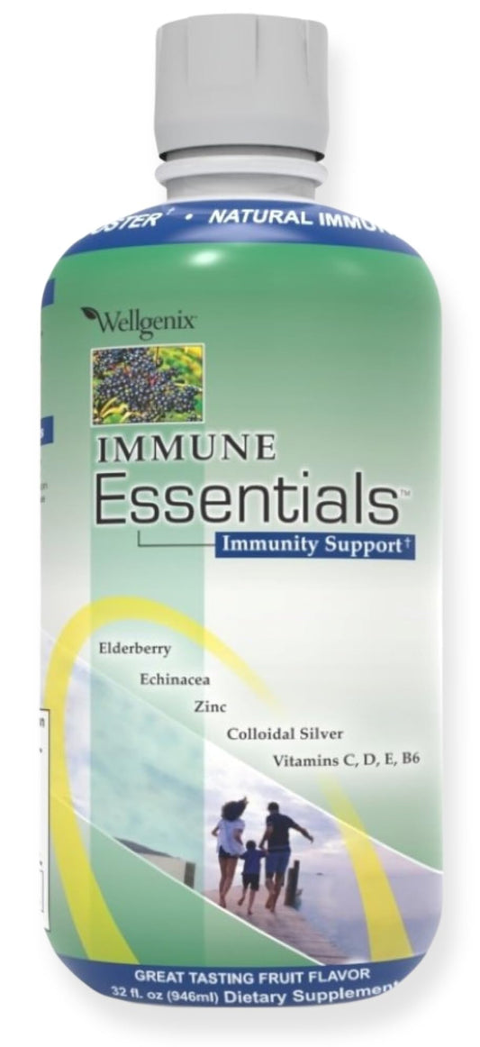 Wellgenix Immune Essentials 32 oz fruit punch bottle front view