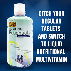 Nutrition facts and ingredient chart for Wellgenix Immune Essentials