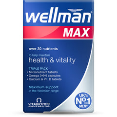 Wellman Max capsules bottle and 84-pack front view
