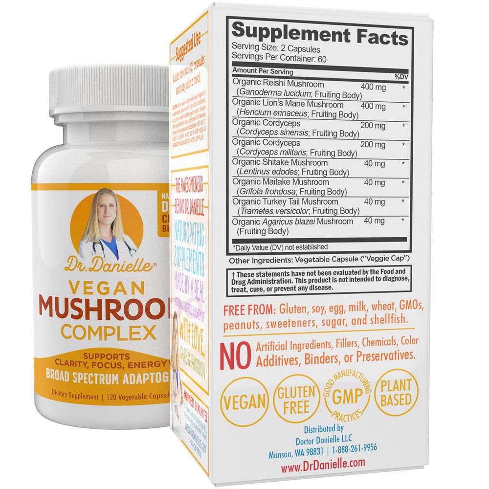 Wellness and stress relief with organic mushroom complex capsules