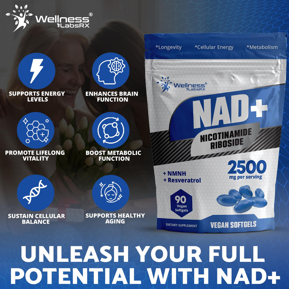 90 softgels per pouch WellnessLabsRx NAD+ supplement