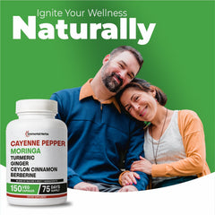 Wellness lifestyle image with capsules and herbs