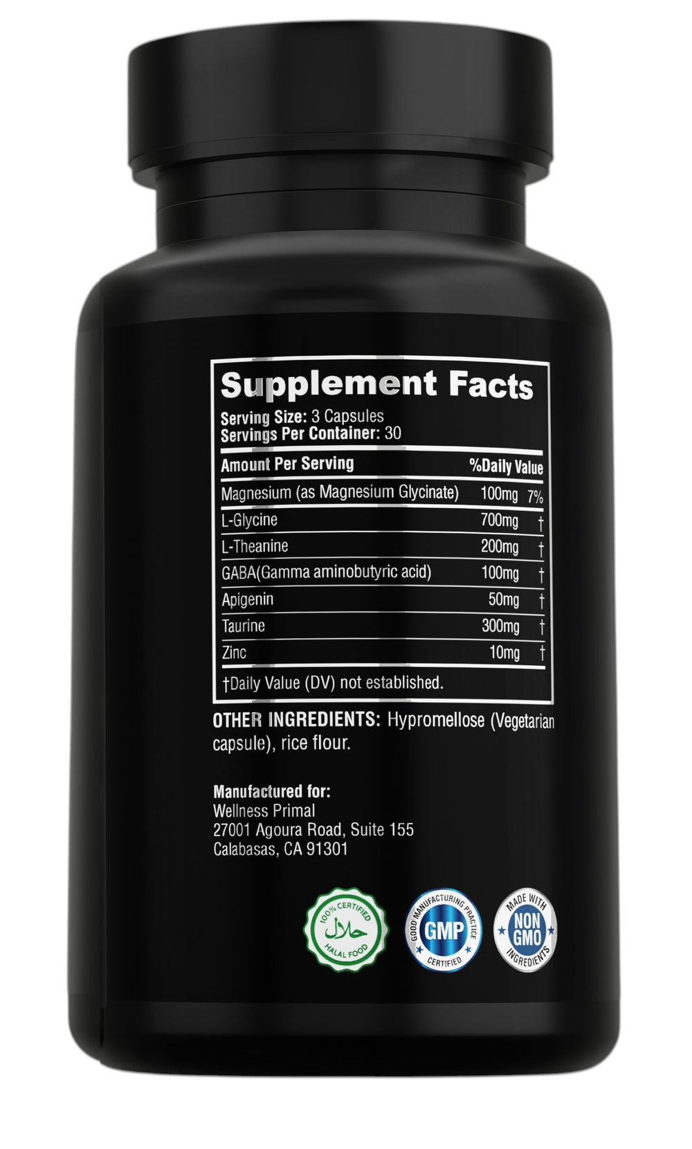 Graphic representation of melatonin-free sleep support blend