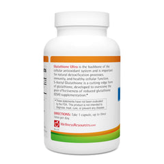 Supplement facts panel for SAG glutathione
