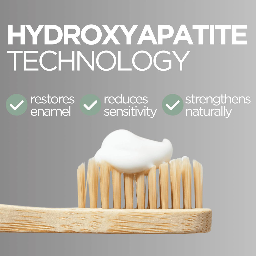 Close-up showing whitening effect of charcoal toothpaste