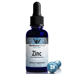 WellnessOne Ionic Liquid Zinc Drops bottle on white background