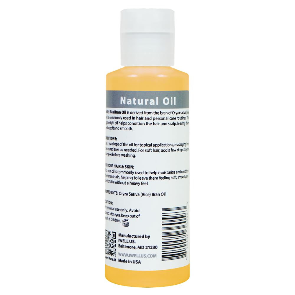 Well’s Oil Rice Bran Oil label close-up, highlights purity and ingredients