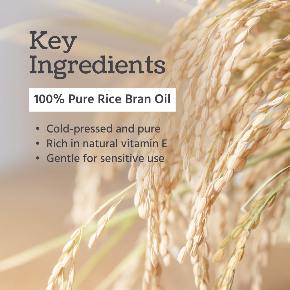 Well’s Oil Rice Bran Oil being poured, smooth texture ideal for mixing into creams