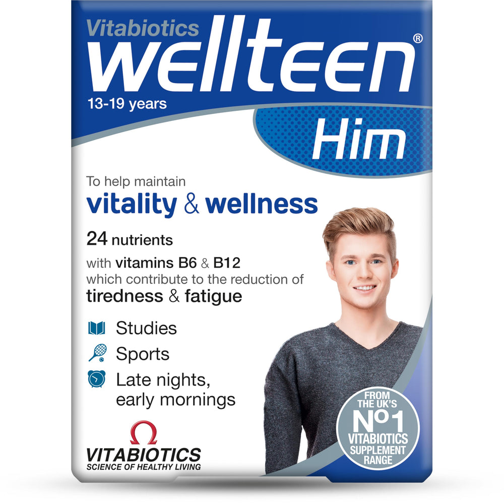 Wellteen Him tablets bottle front label