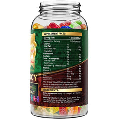 Close-up of WELLUTION Hemp Gummies bottle label with potency details