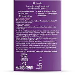 Wellwoman Original Caps label showing ingredients