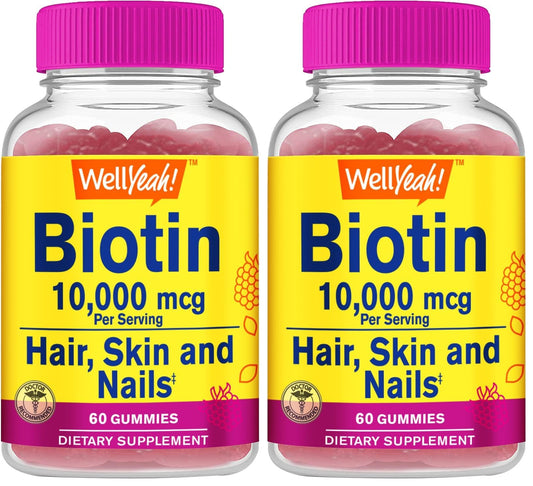 WellYeah Biotin 10000 mcg Gummies Berry front view