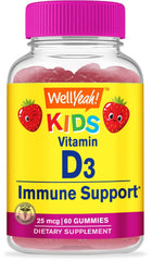 Front label of WellYeah Kids Vitamin D3 Gummies bottle showing 1000 IU