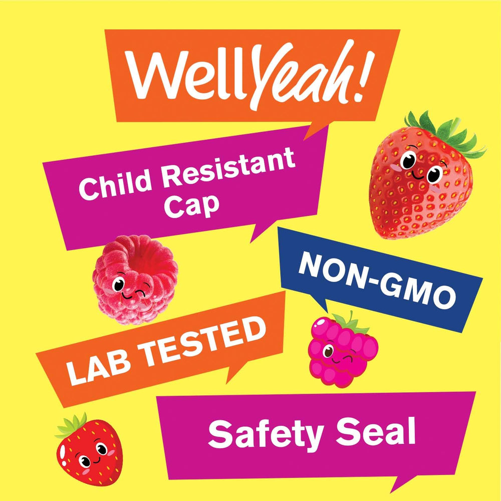 Gummies spilling from a bottle showing texture and color