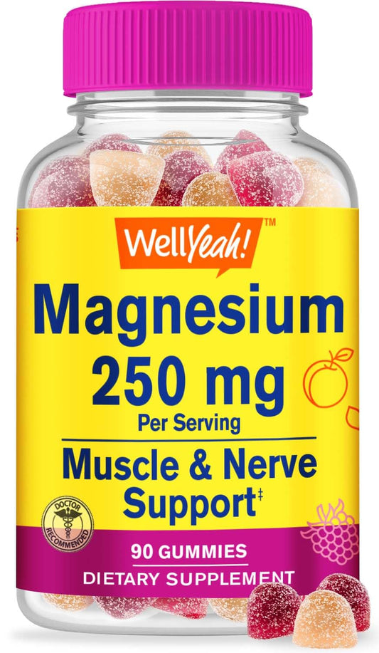 WellYeah Magnesium Citrate Gummies bottle – 90 count, 250 mg per serving