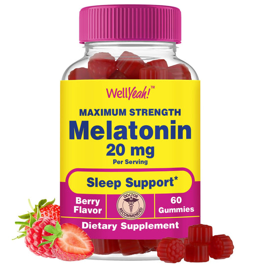 WellYeah Melatonin Gummies 20mg bottle - 60 count