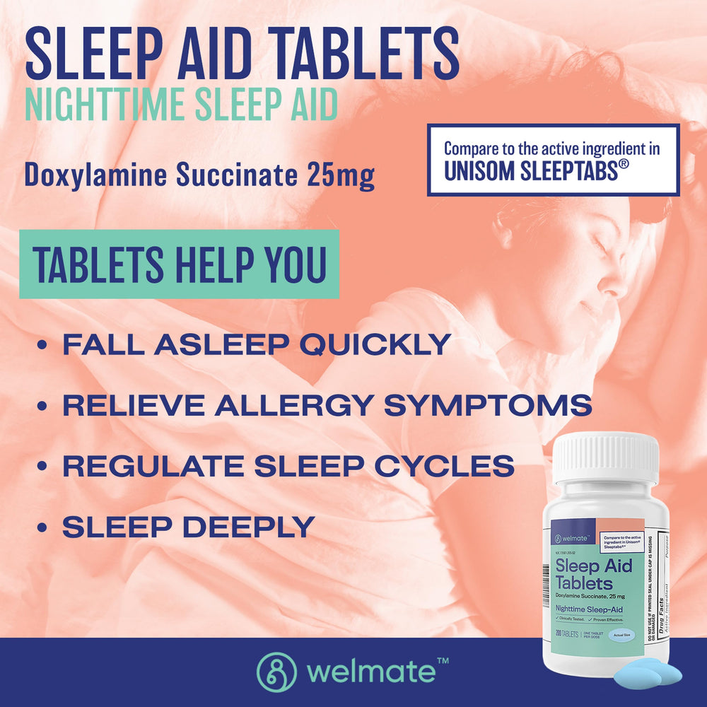 WELMATE bedtime scene at nightstand promotes restful sleep without grogginess.