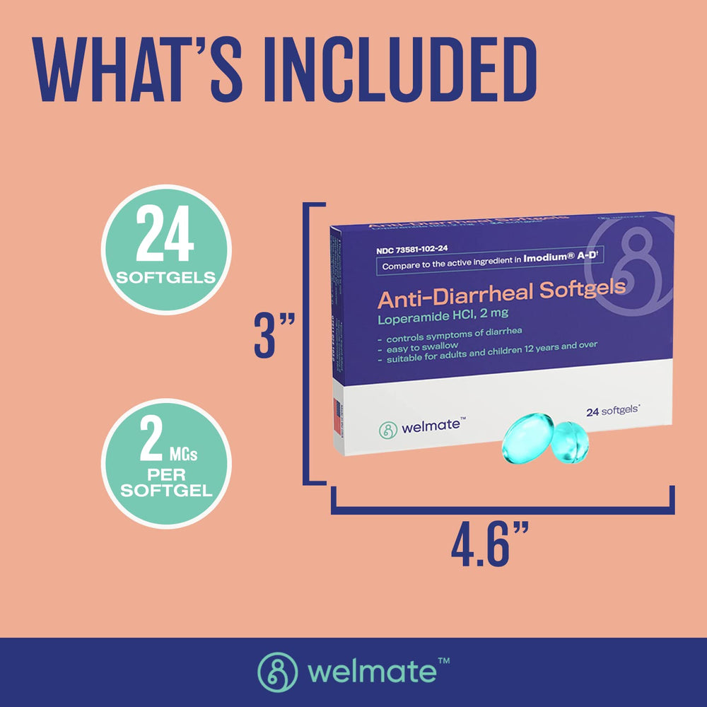 WELMATE OTC anti-diarrheal supports digestive comfort when needed