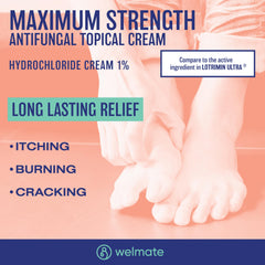 WELMATE skin-application closeup demonstrates quick relief on foot skin.
