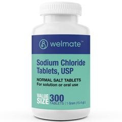 WELMATE Sodium Chloride Tablets 1000 mg each - 300 count bottle