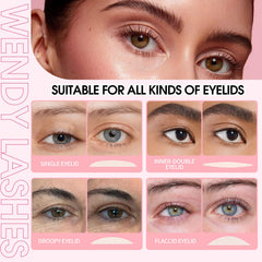 Wendy Lashes makeup-ready eyelid tape lets makeup apply smoothly around the eye.