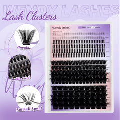 Wendy Lashes manga mink clusters close-up highlight natural volume and easy application.