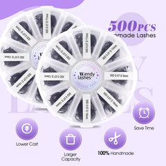 Wendy Lashes Premade Fans 9-16mm mix delivers versatile volume and time savings