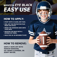 WENTIYA eye black tattoo for football and baseball adds a sleek, professional look.