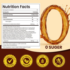 Close-up of 11 in 1 adaptogenic mushroom coffee with Ashwagandha KSM-66