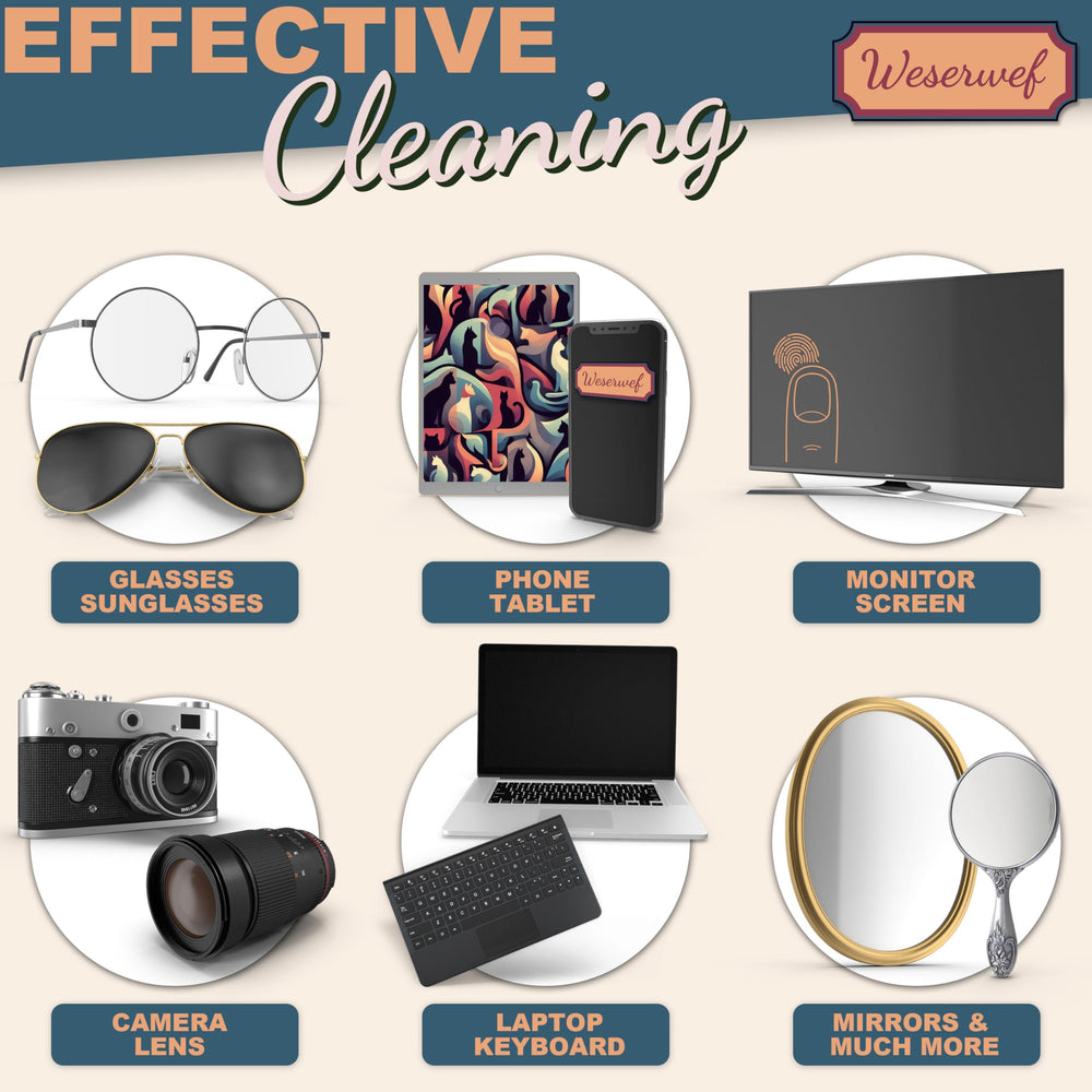Reusable 12x12 microfiber glasses cloth - washable