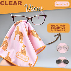 Packaging and branding for Weserwef Leo Pink microfiber cleaning cloth