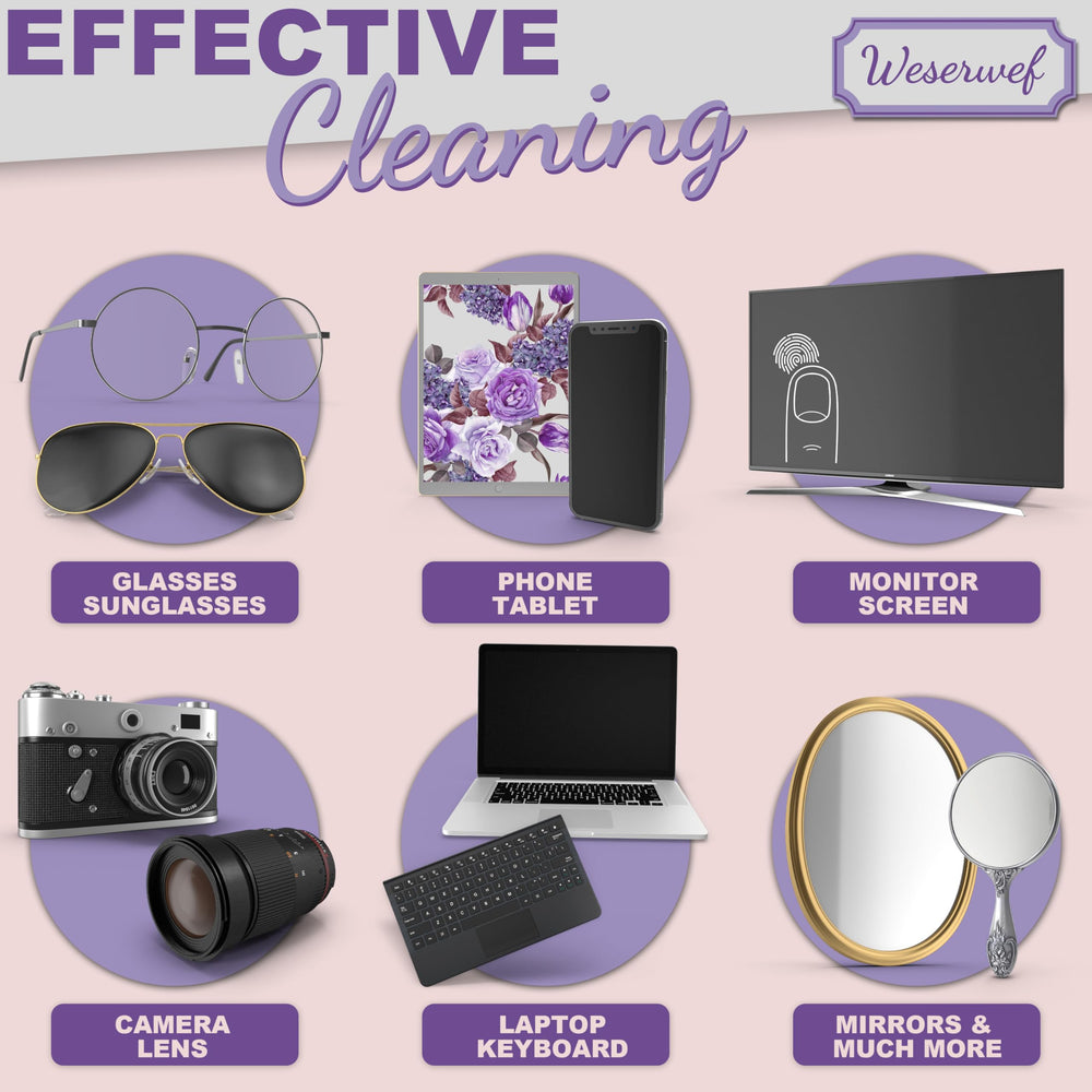 Ultra-soft scratch-free Weserwef microfiber cloth – rose and lilac