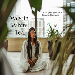 Hotel-grade fragrance notes: White Tea with cedar and vanilla