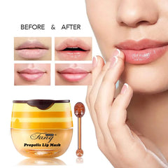 WFWJ Bee Lip Balm Honey Pot with lip mask applied overnight