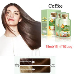 WFWJ Coffee Bubble Hair Dye applying scene shows quick 5–10 minute massage