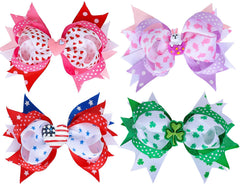 Whaline Valentine bow clip adds festive charm to girls' hairstyles.