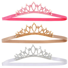 WHAVEL crown headbands silver glitter, keeps hair away while adding sparkle at parties