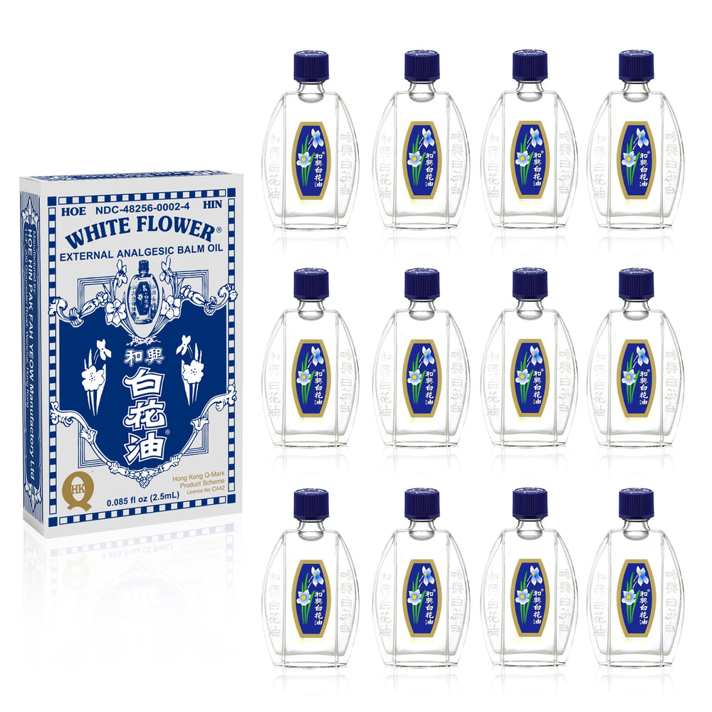 Front view of White Flower External Analgesic Balm Oil 2.5ml sachet