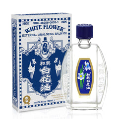 White Flower balm oil bottle compact 20ml for portable external use.