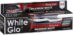 White Glo Charcoal + Baking Soda toothpaste packaging 150g