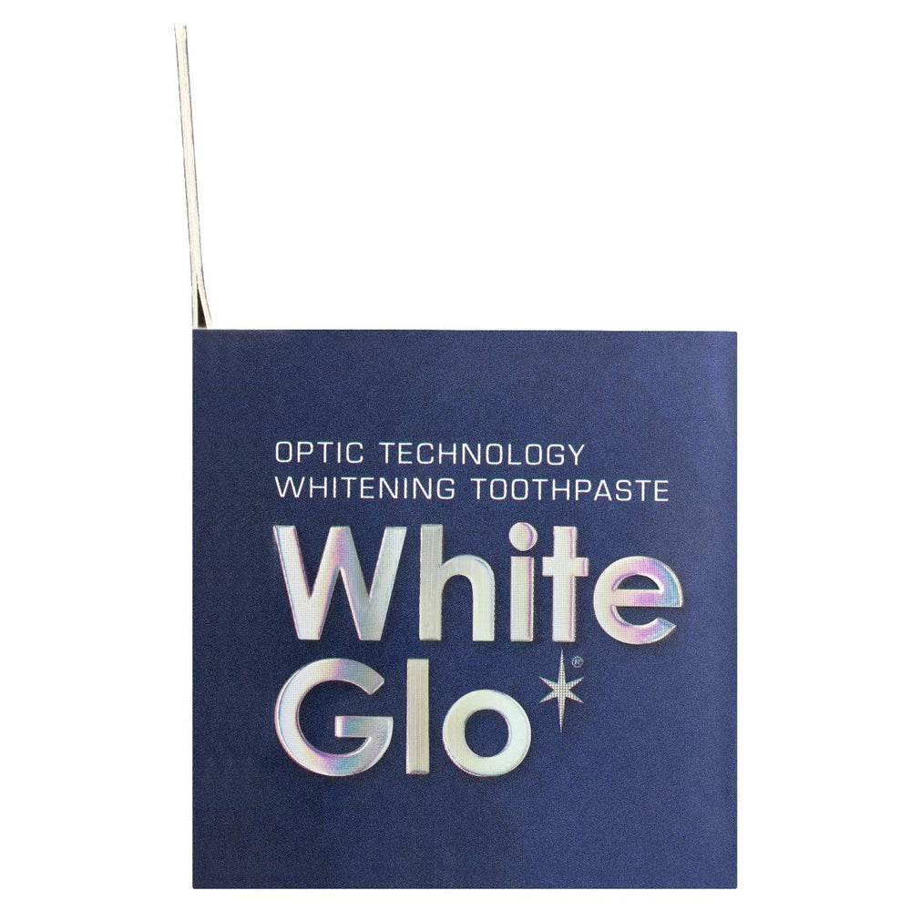 White Glo promotional banner for toothpaste and toothbrush