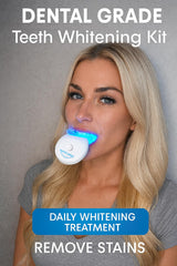 Syringe applying whitening gel to tray