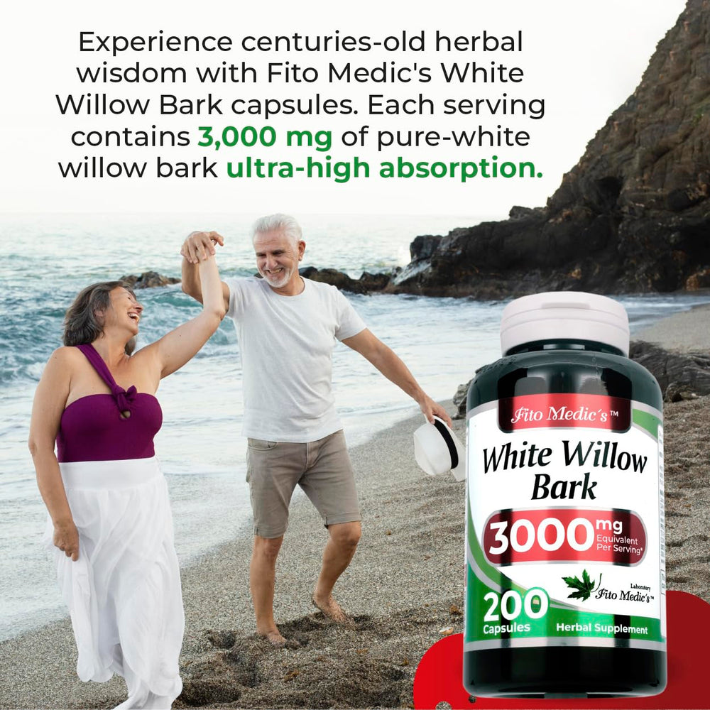 White Willow Bark capsules close-up