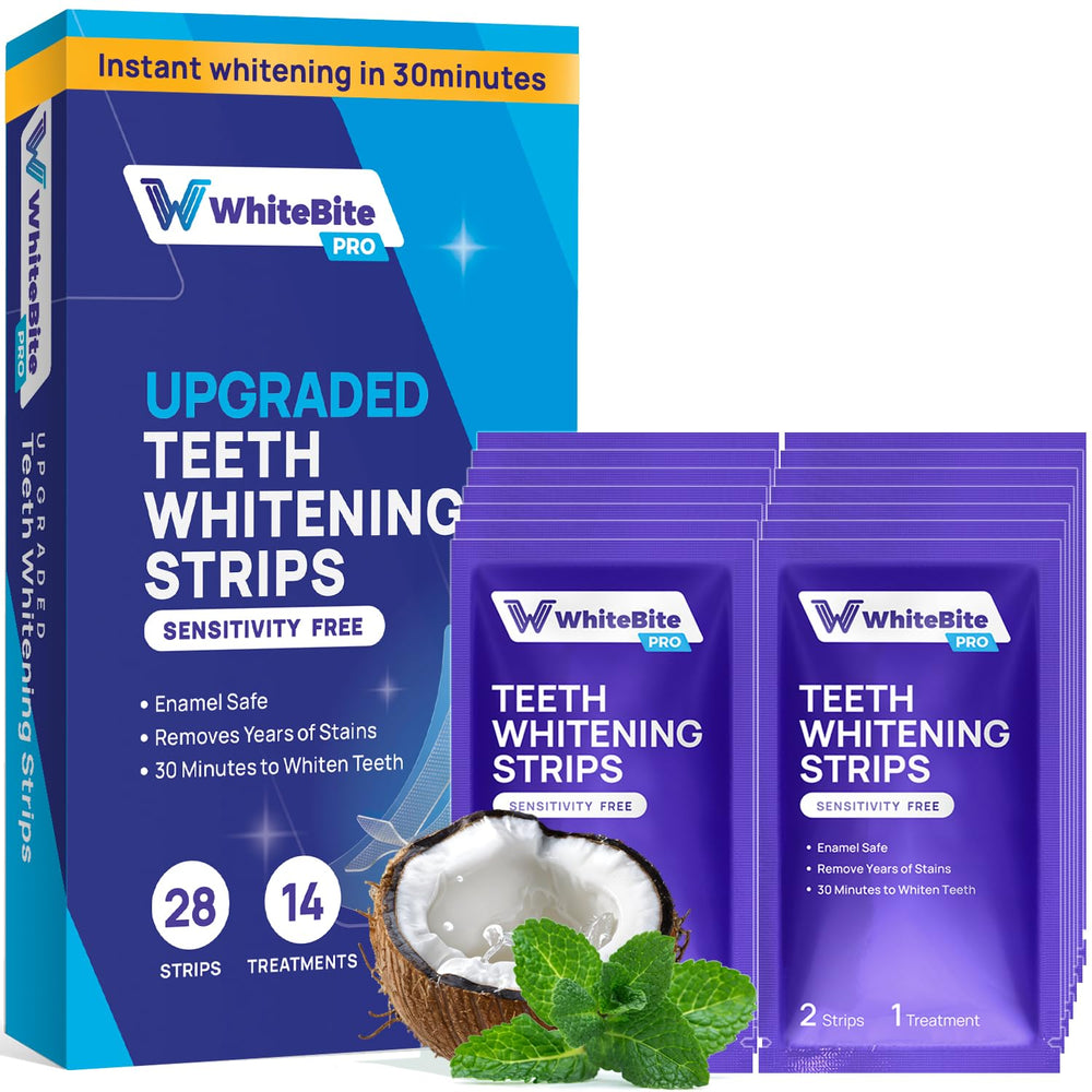 Whitebite Pro box and whitening strips packaging