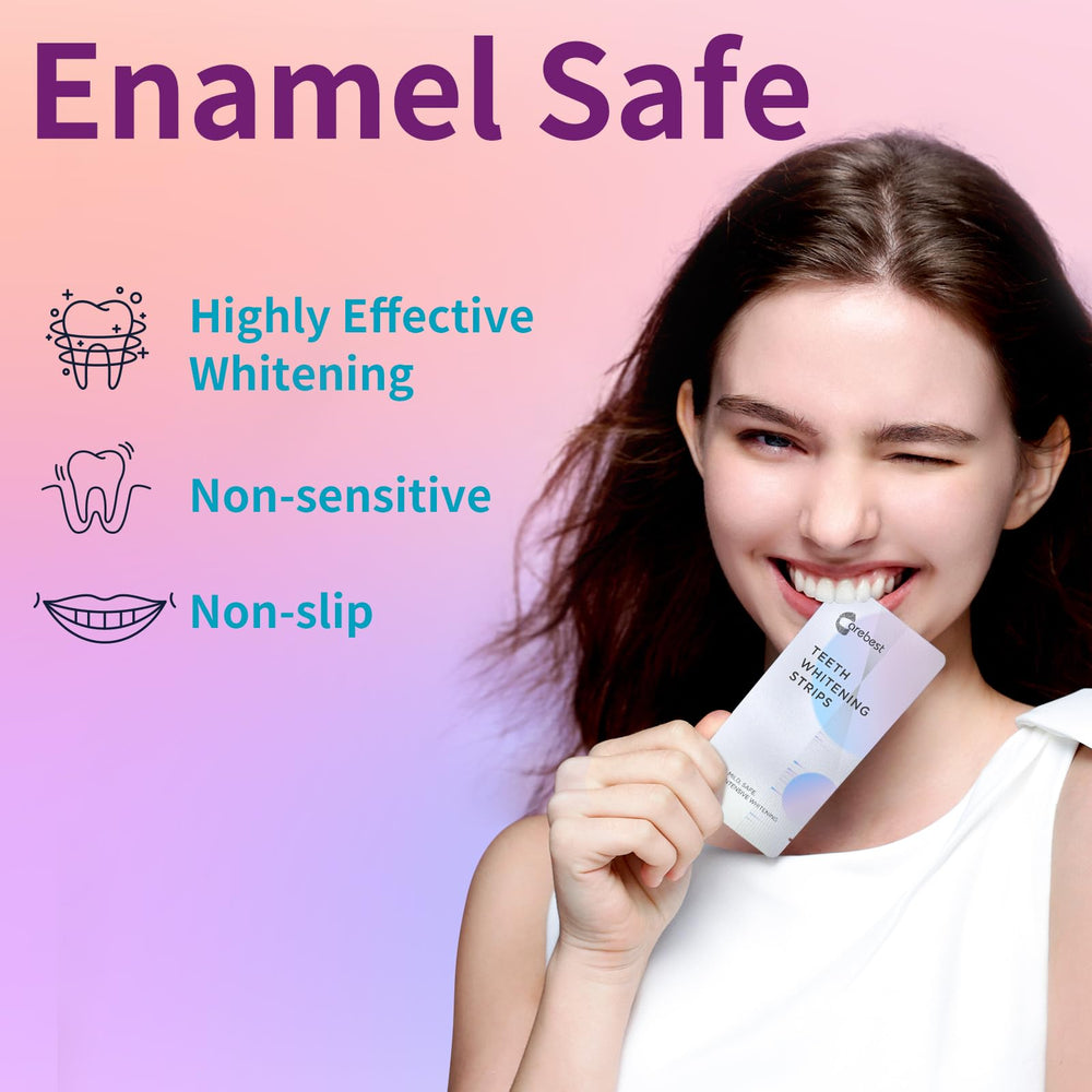 Applying whitening strips to teeth for a comfortable fit