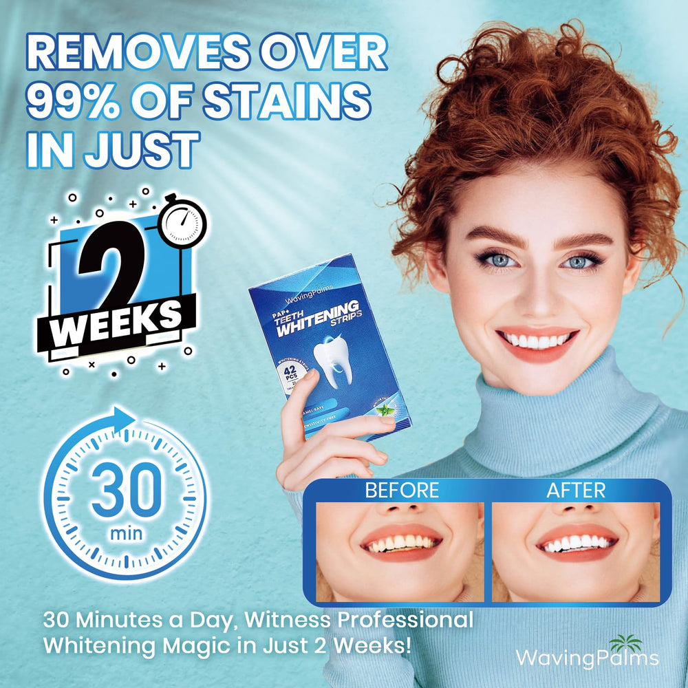 Non-slip whitening strips staying in place during use