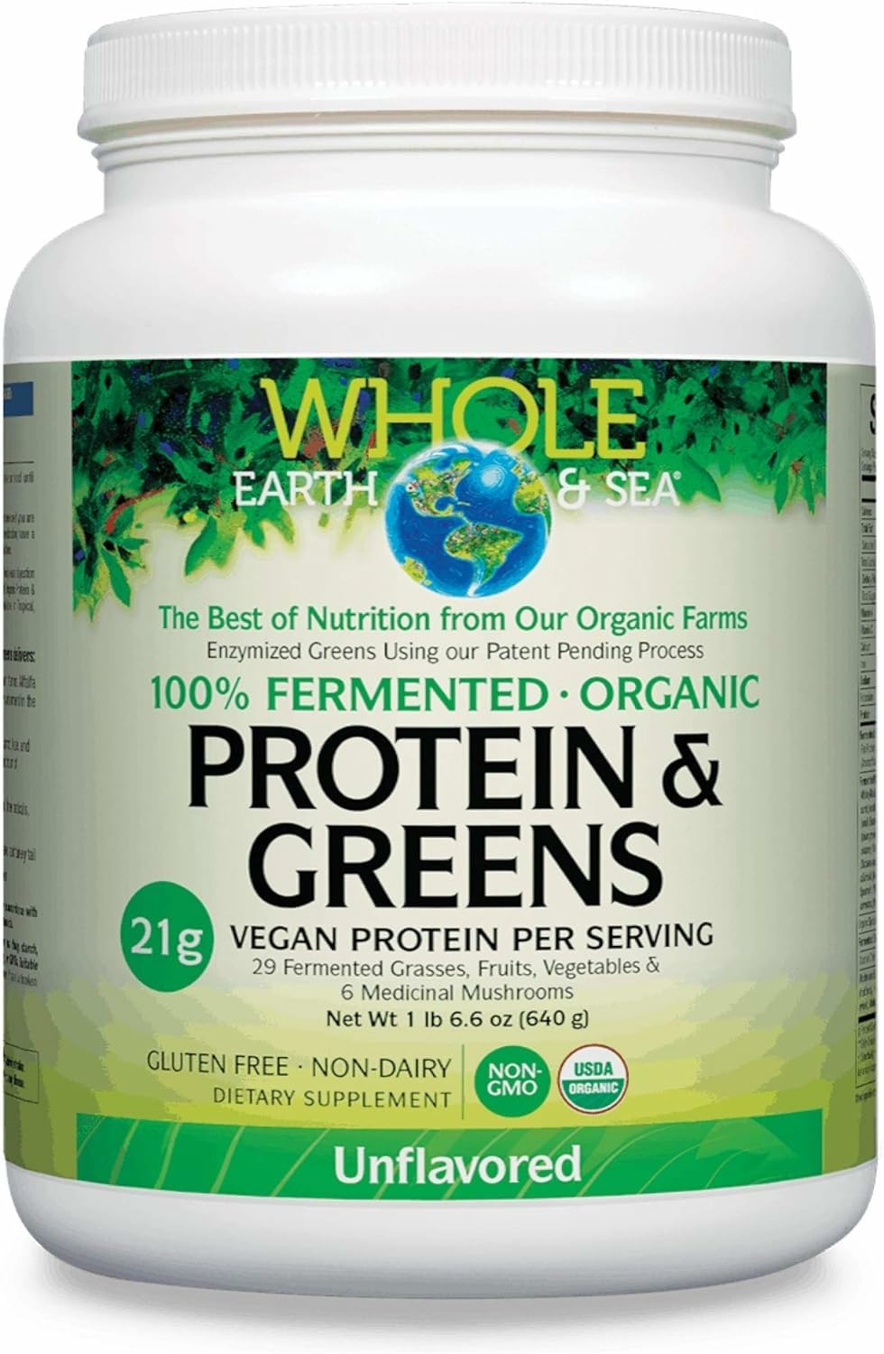 Whole Earth & Sea Organic Fermented Protein & Greens unflavored 1 lb 9 oz package