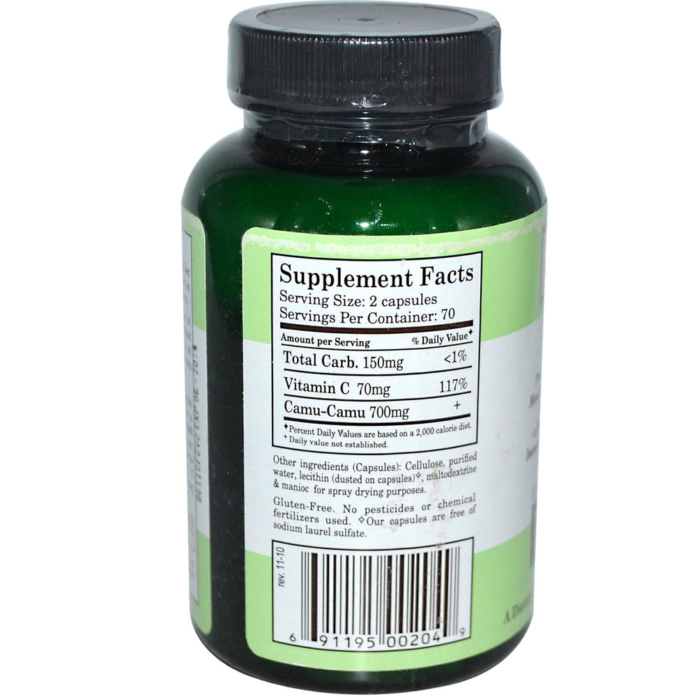 Capsules of Royal Camu 140 CT in vegetable capsules